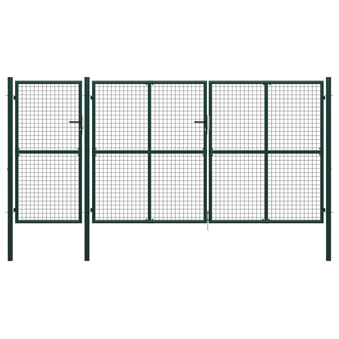 Cancello per Giardino in Acciaio 400x150 cm Verde cod mxl 56401