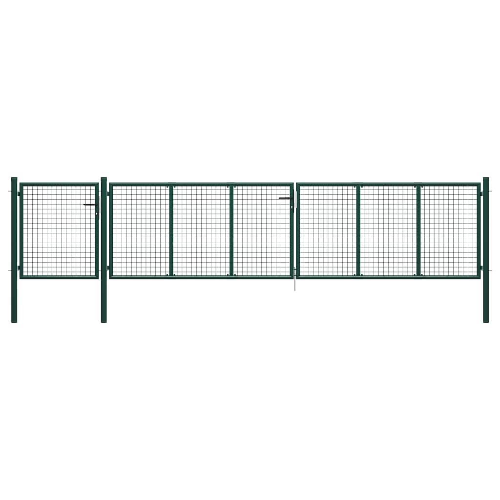 Cancello per Giardino in Acciaio 500x100 cm Verde 144317