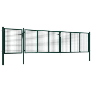 Cancello per Giardino in Acciaio 500x100 cm Verde 144317