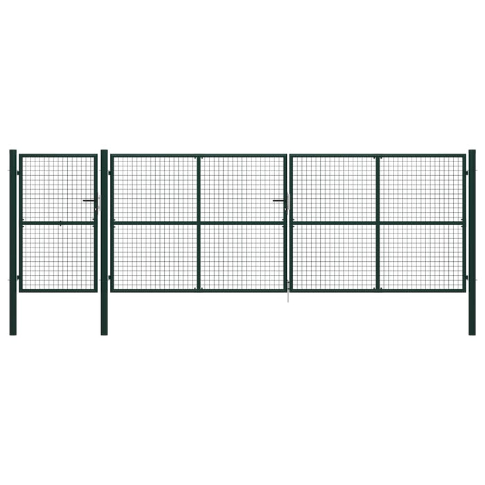 Cancello per Giardino in Acciaio 500x150 cm Verde 144319