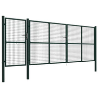 Cancello per Giardino in Acciaio 500x150 cm Verde 144319