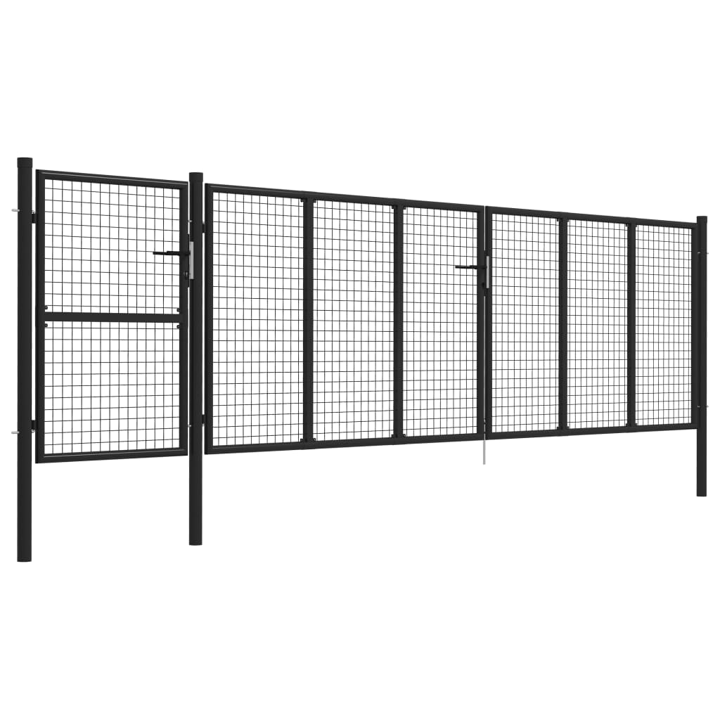 Cancello per Giardino in Acciaio 500x125 cm Antracite 144336