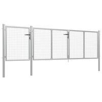 Cancello per Giardino in Acciaio 400x100cm Argento 144347