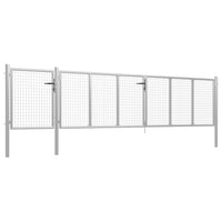 Cancello per Giardino in Acciaio 500x100 cm Argento 144353