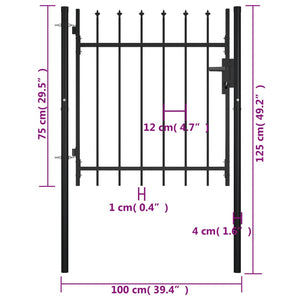 Cancello per Recinzioni con Design a Lance 100x75 cm 144358