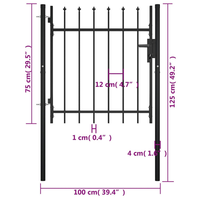 Cancello per Recinzioni con Design a Lance 100x75 cm cod mxl 39806