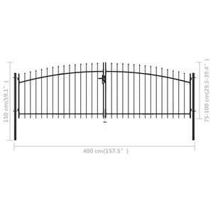 Cancello Doppio con Punte a Lancia 400x150 cm cod mxl 52313