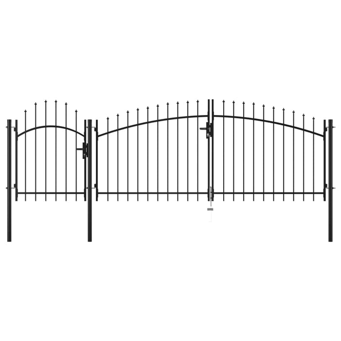 Cancello da Giardino in Acciaio 2x4 m Nero 144364