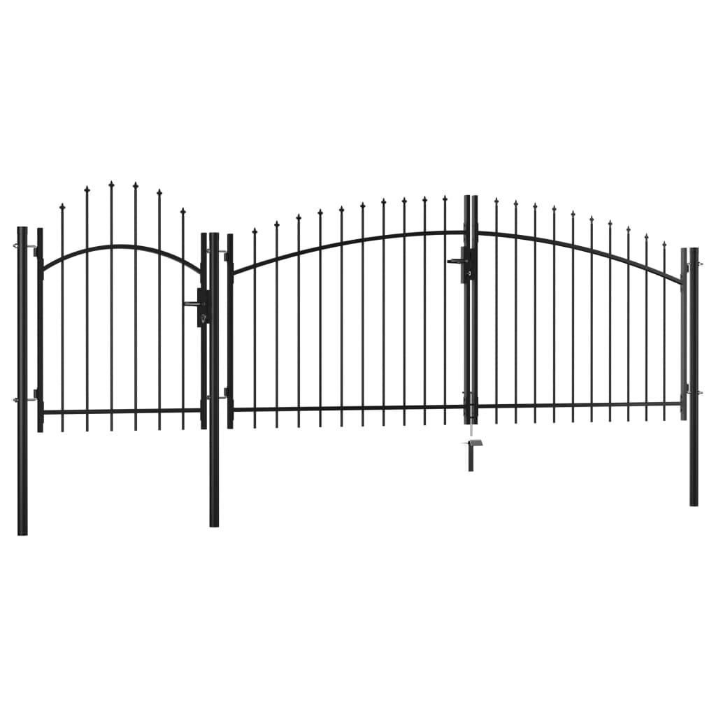 Cancello da Giardino in Acciaio 2x4 m Nero 144364