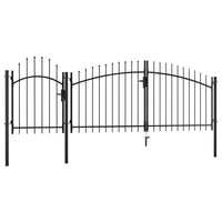 Cancello da Giardino in Acciaio 2x4 m Nero 144364