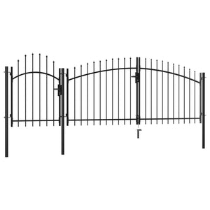 Cancello da Giardino in Acciaio 2x4 m Nero 144364