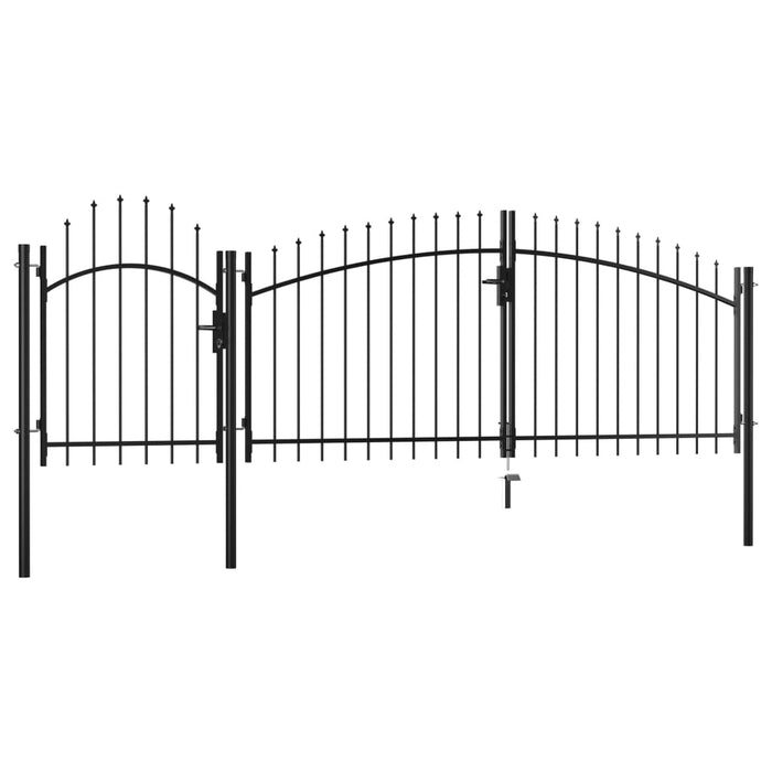 Cancello da Giardino in Acciaio 2x4 m Nero 144364