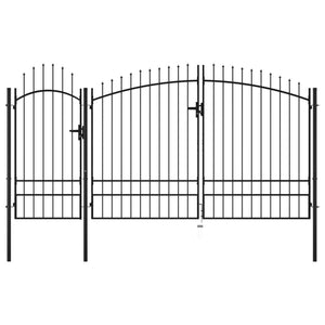 Cancello da Giardino in Acciaio 2,45x4 m Nero 144366