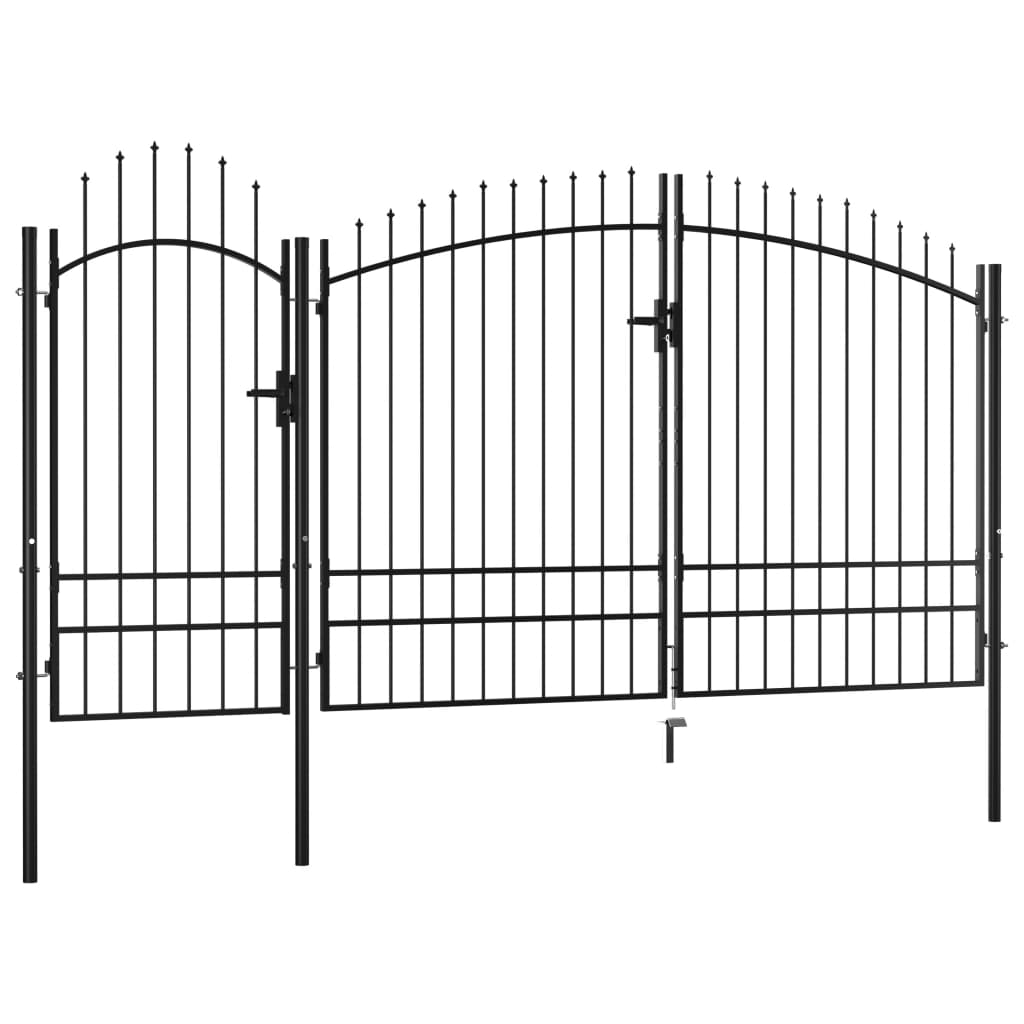 Cancello da Giardino in Acciaio 2,45x4 m Nero 144366