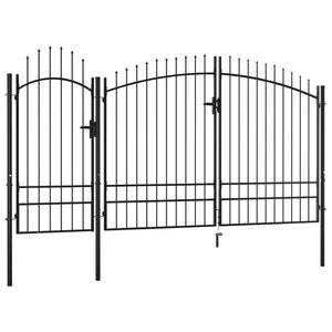 Cancello da Giardino in Acciaio 2,45x4 m Nero 144366