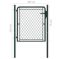 Cancello da Giardino in Acciaio 100x75 cm Verde cod mxl 51782