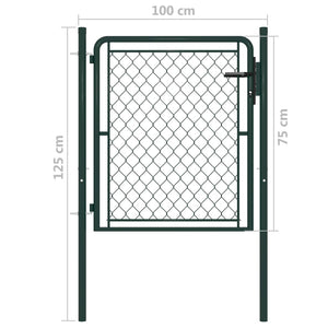 Cancello da Giardino in Acciaio 100x75 cm Verde cod mxl 51782