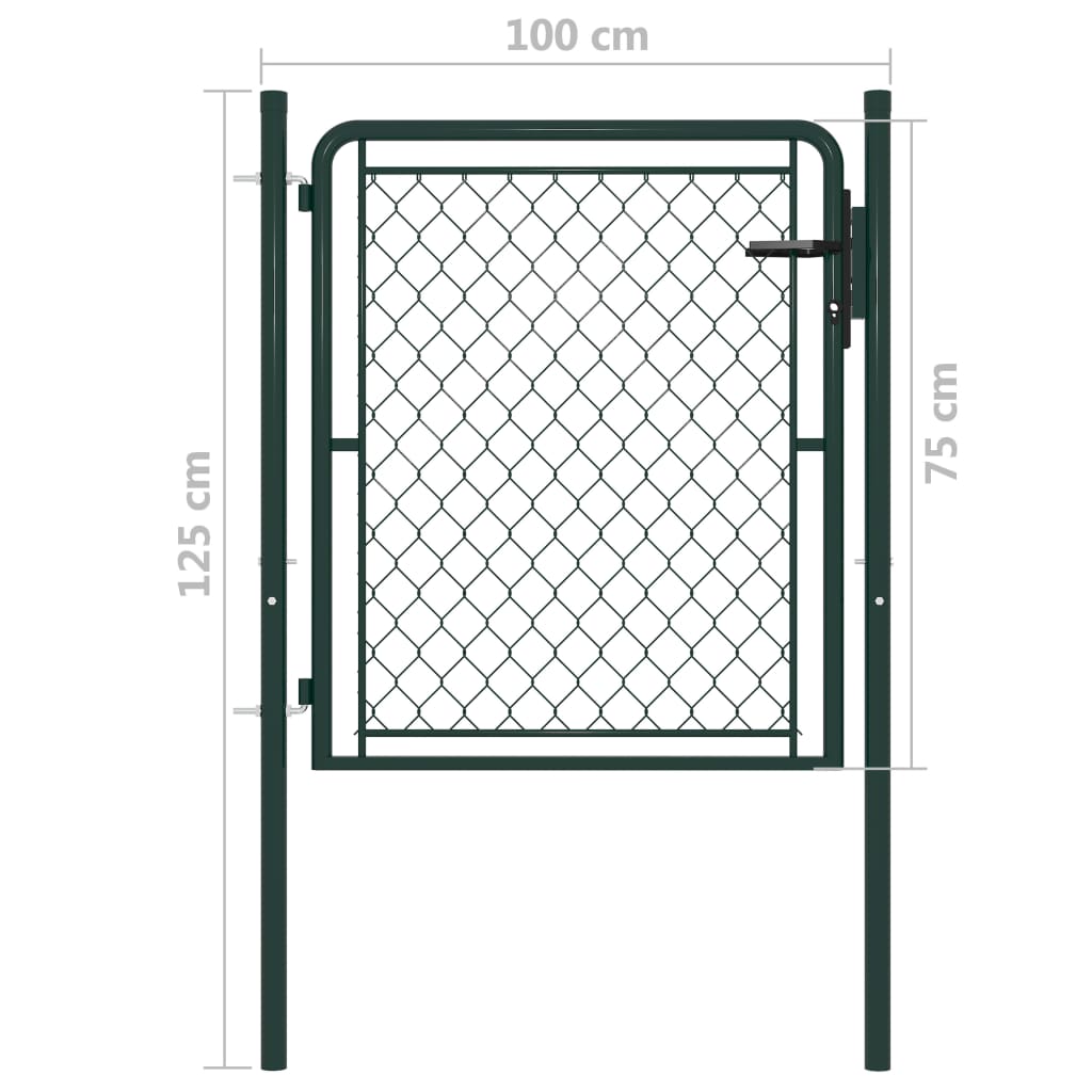 Cancello da Giardino in Acciaio 100x75 cm Verde 144402