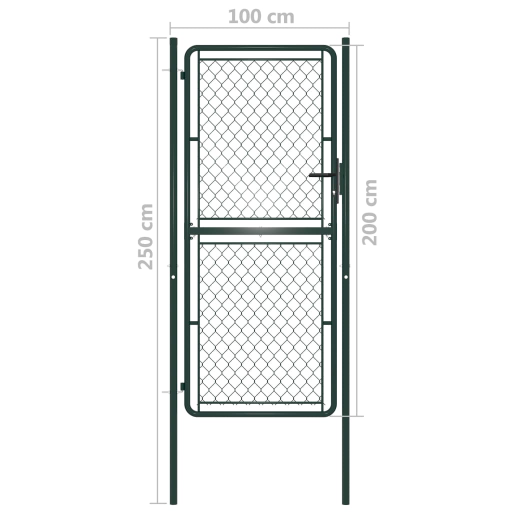 Cancello per Giardino in Acciaio 100x200 cm Verde cod mxl 45489