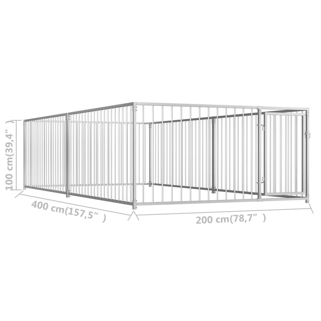 Canile da Esterno 200x400x100 cm cod mxl 42728