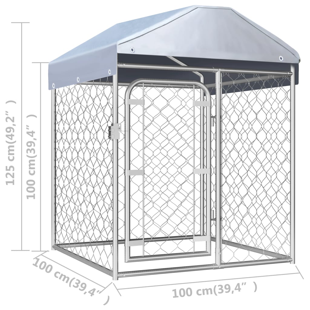 Canile da Esterno con Tetto 100x100x125 cm cod mxl 43917