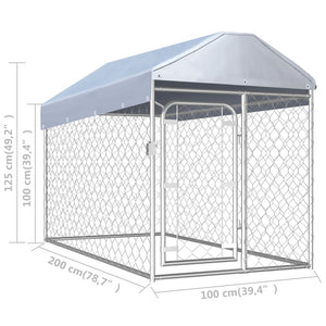 Canile da Esterno con Tetto 200x100x125 cm cod mxl 52622