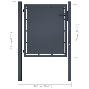 Cancello da Giardino in Acciaio 100x75 cm Antracite