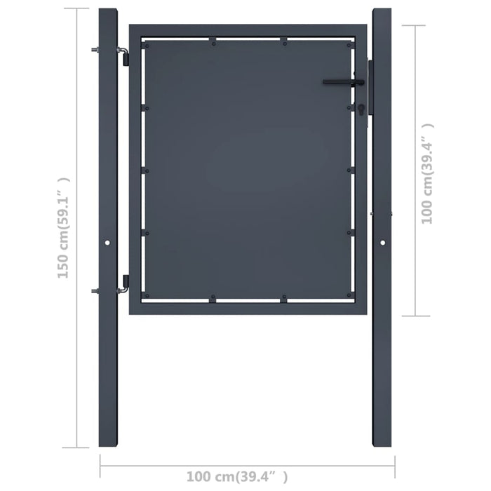 Cancello per Giardino in Acciaio 100x100cm Antracite cod mxl 47427