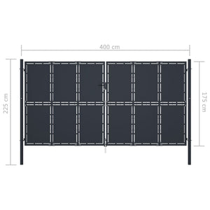 Cancello per Giardino in Acciaio 400x175 cm Antracite