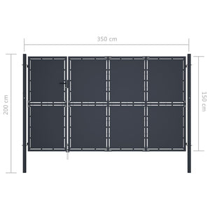 Cancello di Recinzione in Acciaio 350x150 cm Antracite cod mxl 40153