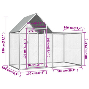 Pollaio 2x1x1,5 m in Acciaio Zincato cod mxl 47700