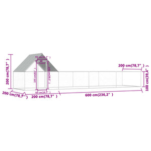 Pollaio 8x2x2 m in Acciaio Zincato cod mxl 43249