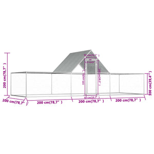 Pollaio 6x2x2 m in Acciaio Zincato 144562