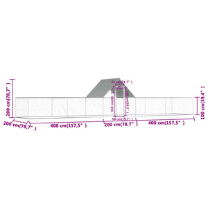 Pollaio 10x2x2 m in Acciaio Zincato 144563