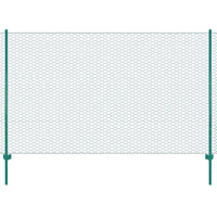 Rete per Recinzione con Pali in Acciaio 25x1,5 m Verde cod mxl 9568