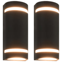 Lampade da Parete da Esterno 2 pz 35 W Nere Semicircolari cod mxl 57696