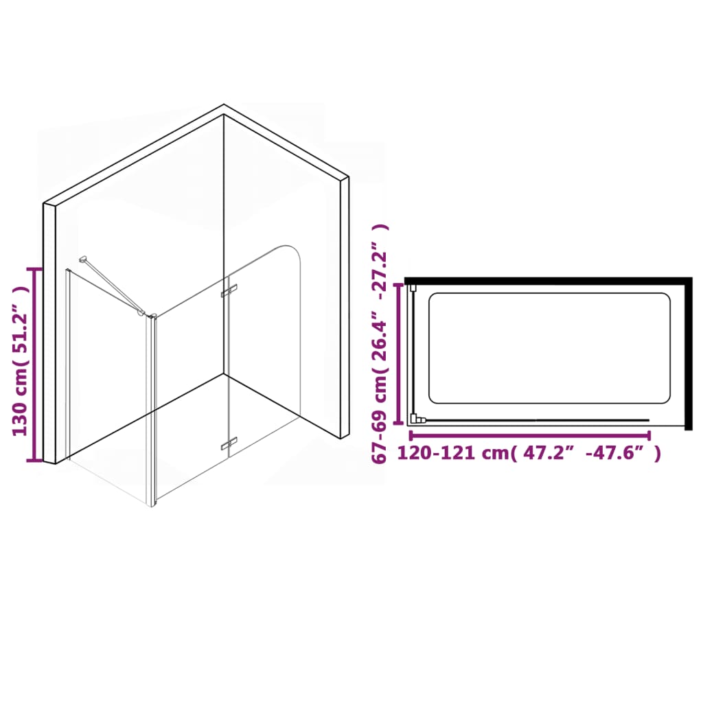 Box Doccia Pieghevole a Libro in ESG 120x68x130 cm  cod mxl 54518