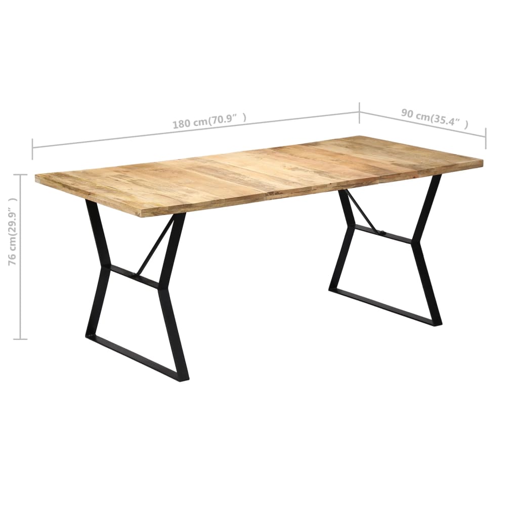 Tavolo da Pranzo 180x90x76 cm in Legno Massello di Mango  cod mxl 22595