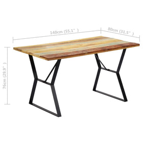 Tavolo da Pranzo 140x80x76 cm in Legno Massello di Recupero 247948