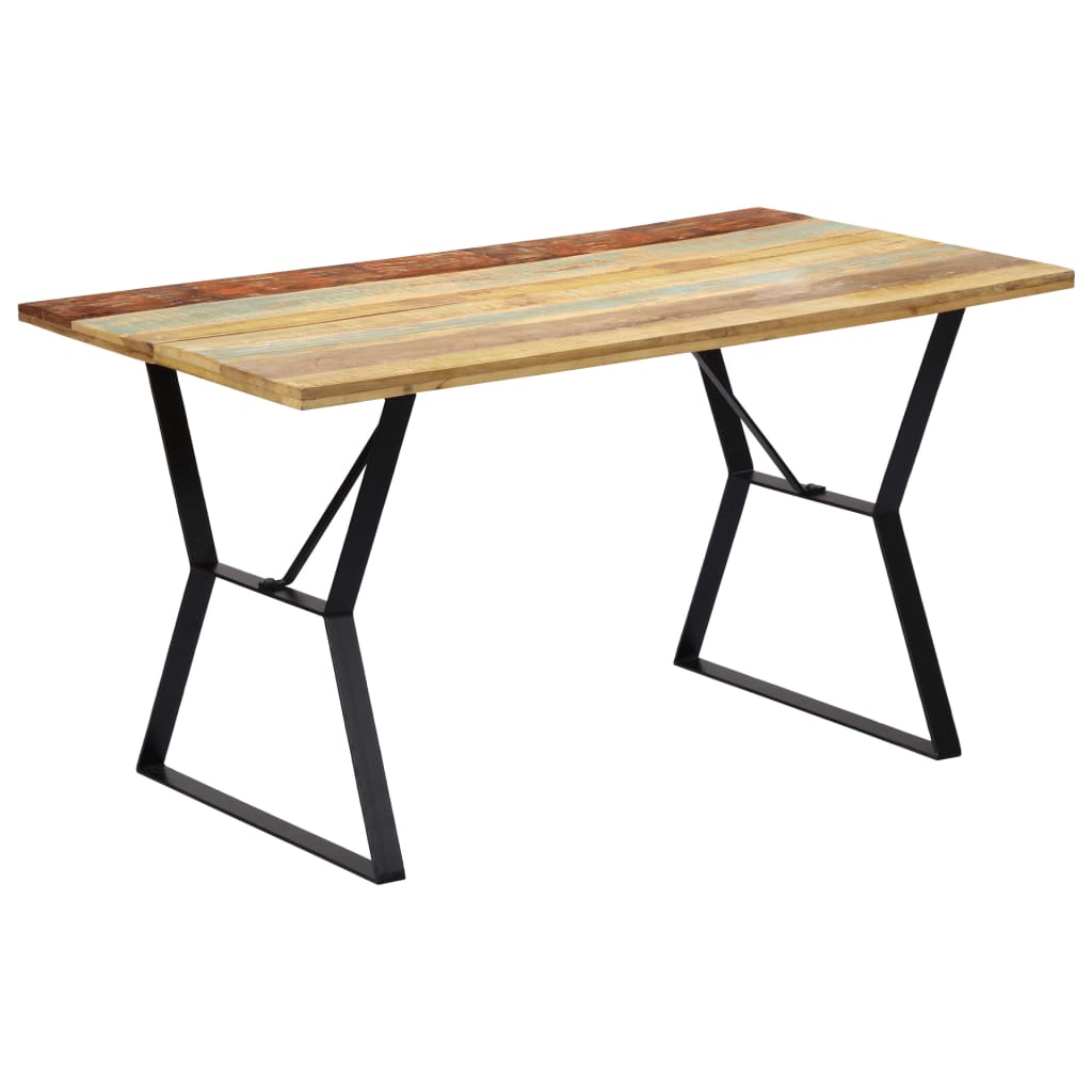 Tavolo da Pranzo 140x80x76 cm in Legno Massello di Recupero 247948