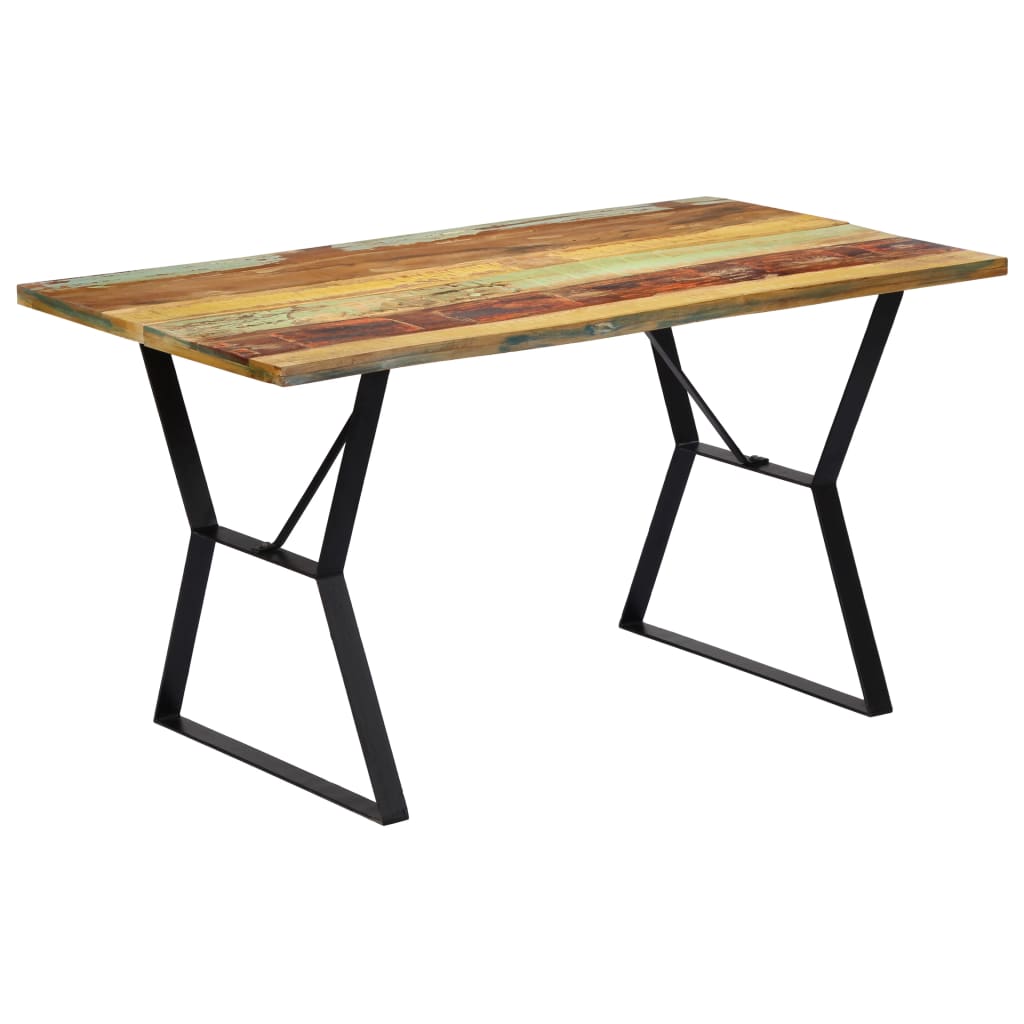 Tavolo da Pranzo 140x80x76 cm in Legno Massello di Recupero 247948