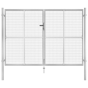 Cancello per Giardino in Acciaio Zincato 306x225cm Argento