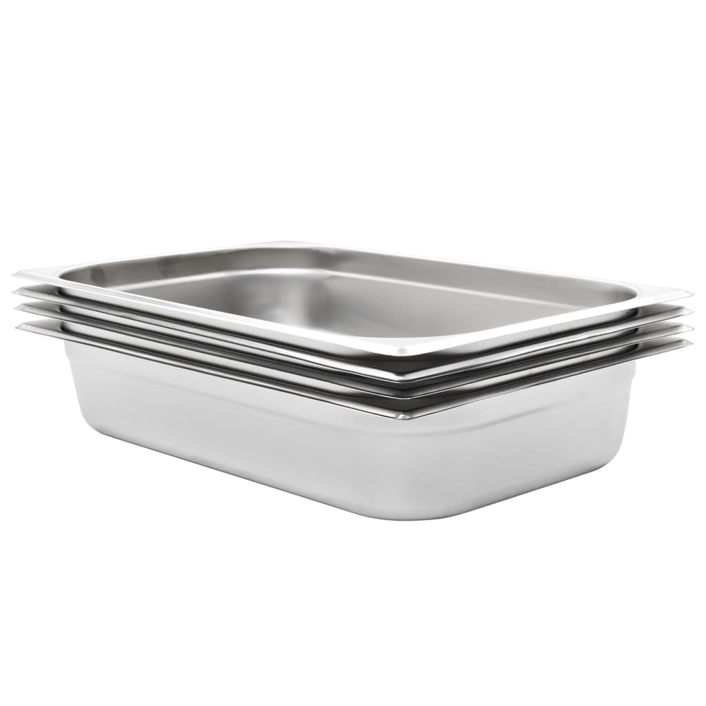 Contenitori Gastronorm 4 pz GN 1/1 100 mm in Acciaio Inox 50881