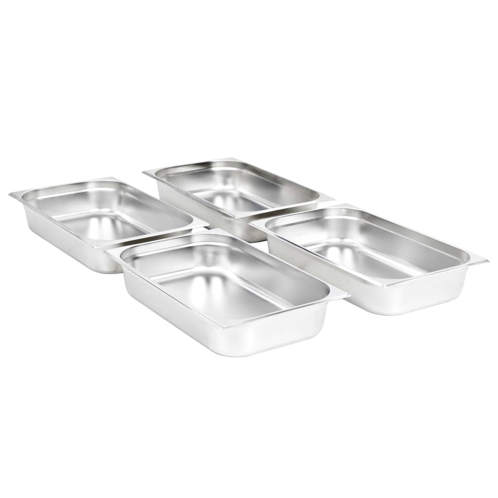 Contenitori Gastronorm 4 pz GN 1/1 100 mm in Acciaio Inox 50881