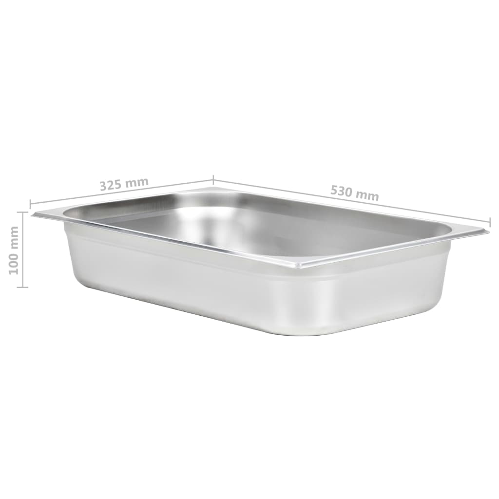 Contenitori Gastronorm 4 pz GN 1/1 100 mm in Acciaio Inox 50881