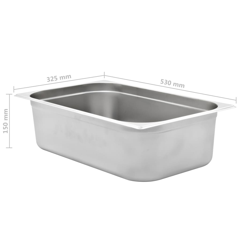 Contenitori Gastronorm 2 pz GN 1/1 150 mm in Acciaio Inox  cod mxl 78397