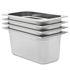 Contenitori Gastronorm 4 pz GN 1/3 150 mm in Acciaio Inox 50896