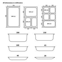 Coperchi per Teglie GN 1/3 4 pz in Acciaio Inox 50898