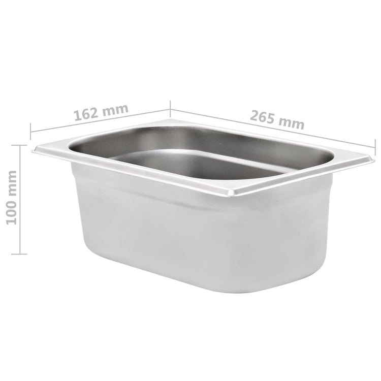 Contenitori Gastronorm 8 pz GN 1/4 100 mm in Acciaio Inox cod mxl 55534