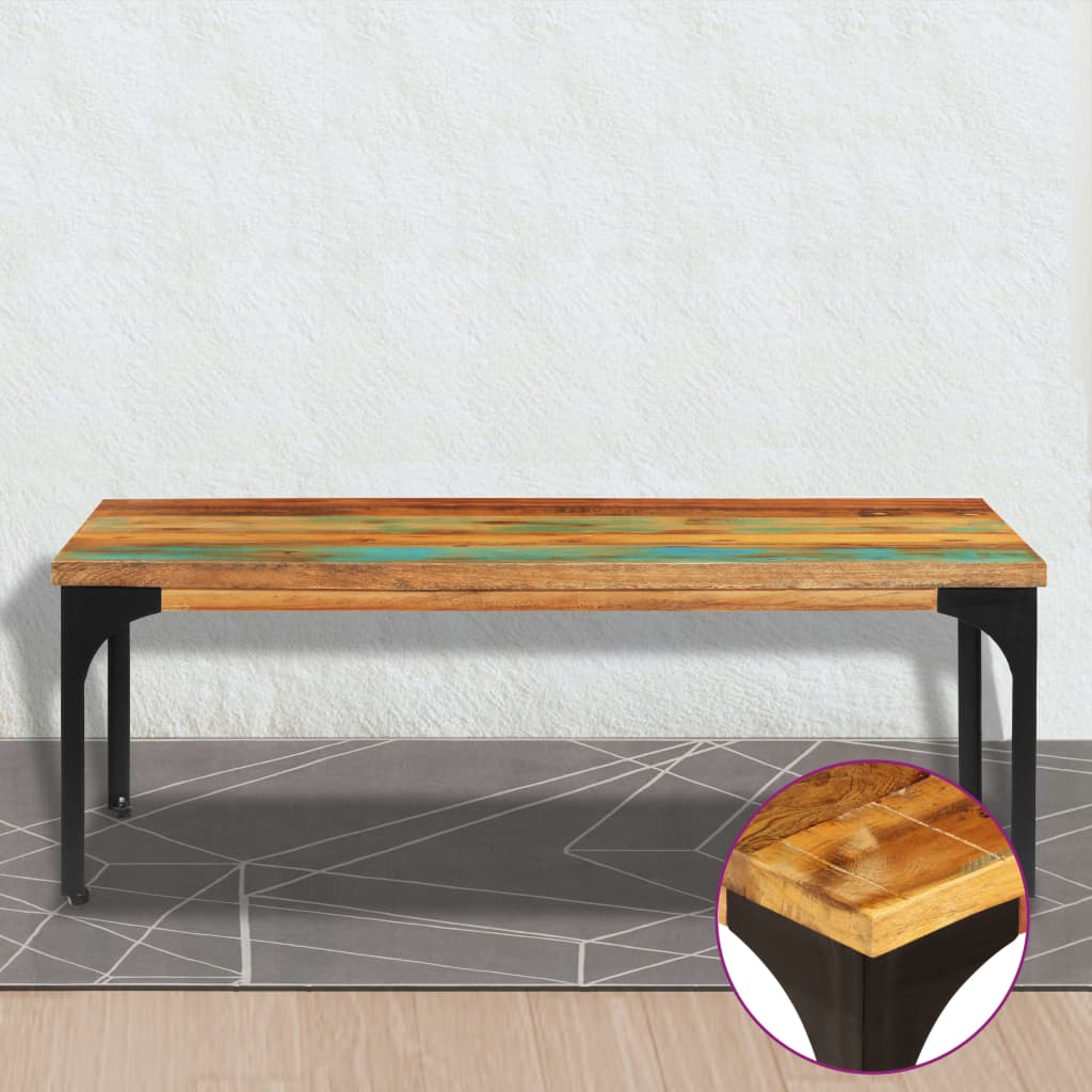 Tavolino da Caffè 100x60x35 cm Legno Massello di Recupero cod mxl 13535